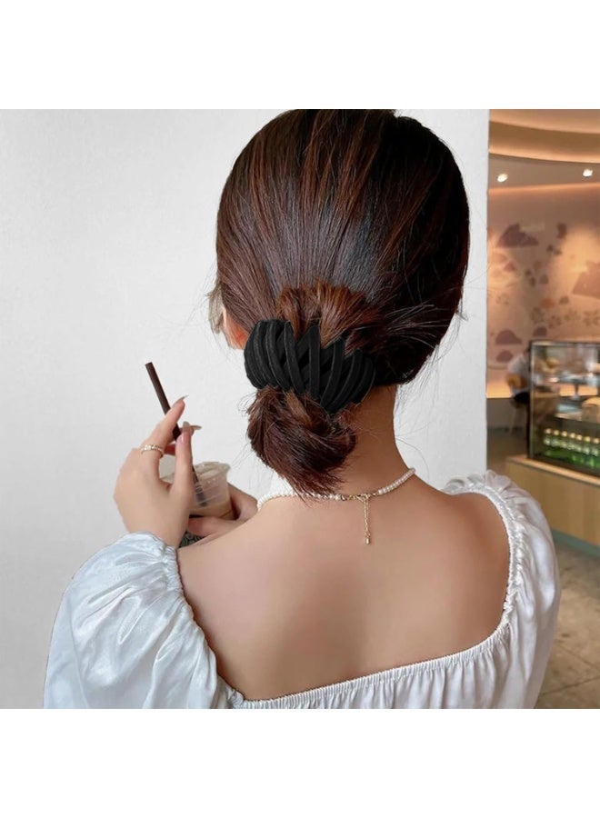 ChicAbode 4 Pcs Birds Nest Hair Clip, Hair Ties for Women, Hair Bun Maker Ponytail Holder for Thick Thin Hair, Lazy Birds Nest Hairpin - Image 4